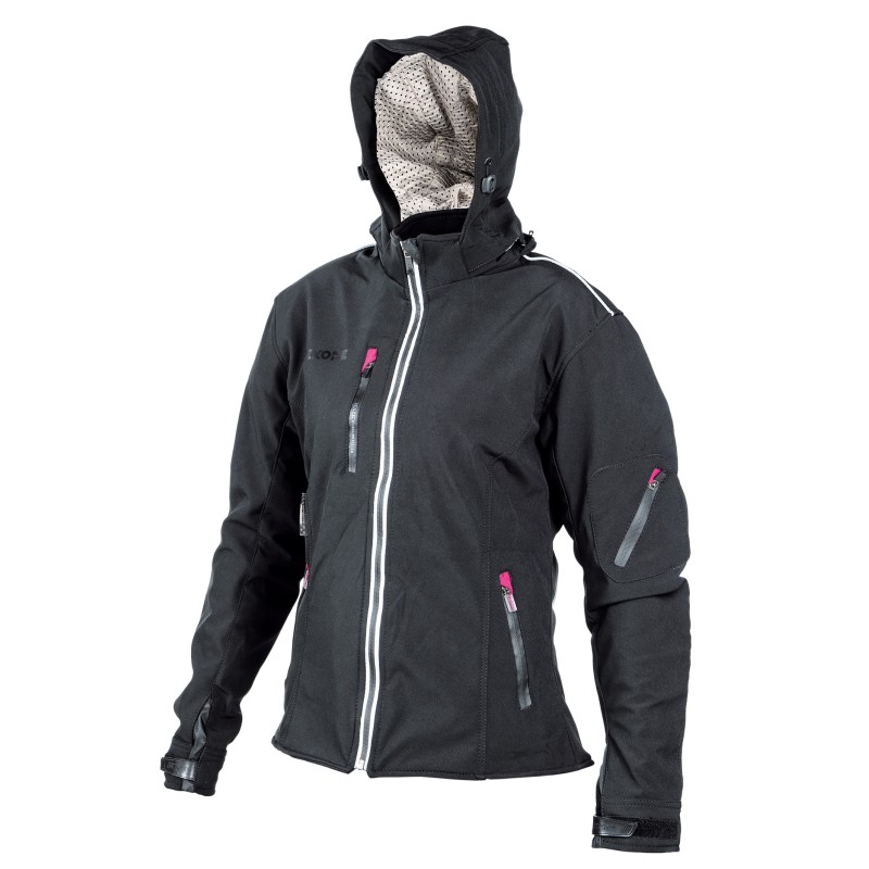 Blouson femme Soft-Shell Couleur Noir/Rose