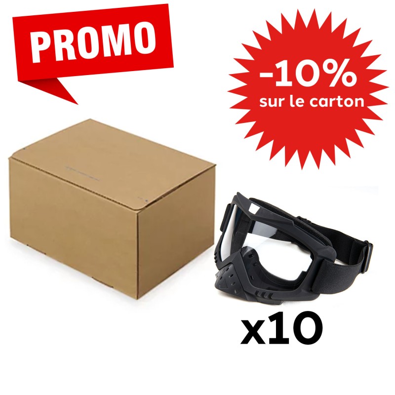 Masque cross Nexone Noir - Carton de 10 Masques - PROMO